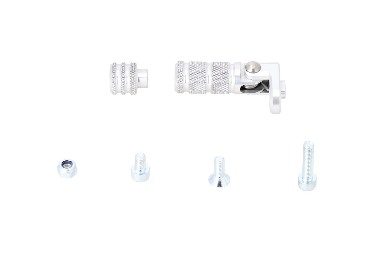 Gear lever tread extension incl Knurled Silver