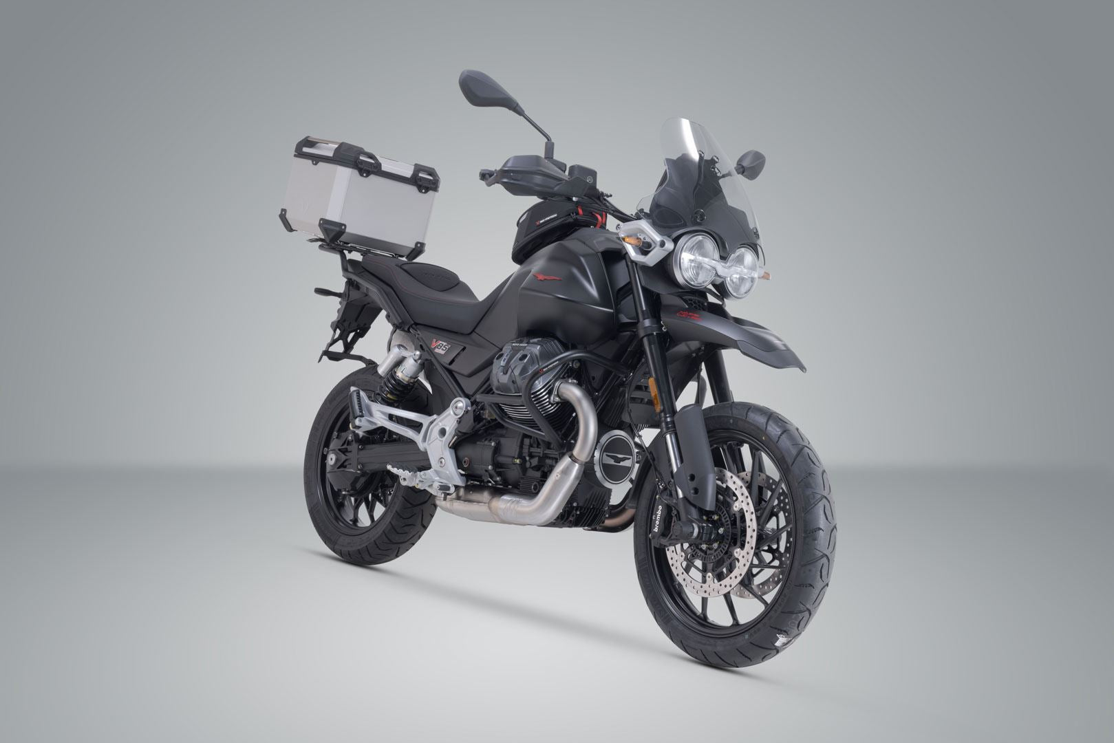 TRAX ADV top case system Silver. Moto Guzzi V85 Strada (24-).